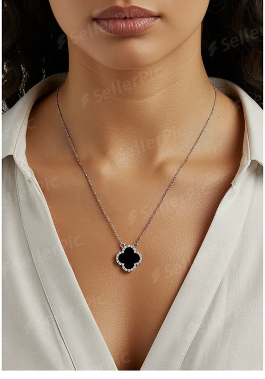 Silver Clover Charm Set