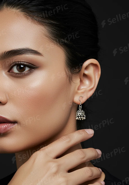 Eternal Elegance Sterling Silver Jhumka