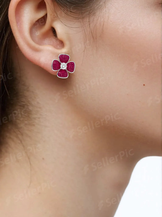 Radiant Bloom Sterling Silver Stud Earrings