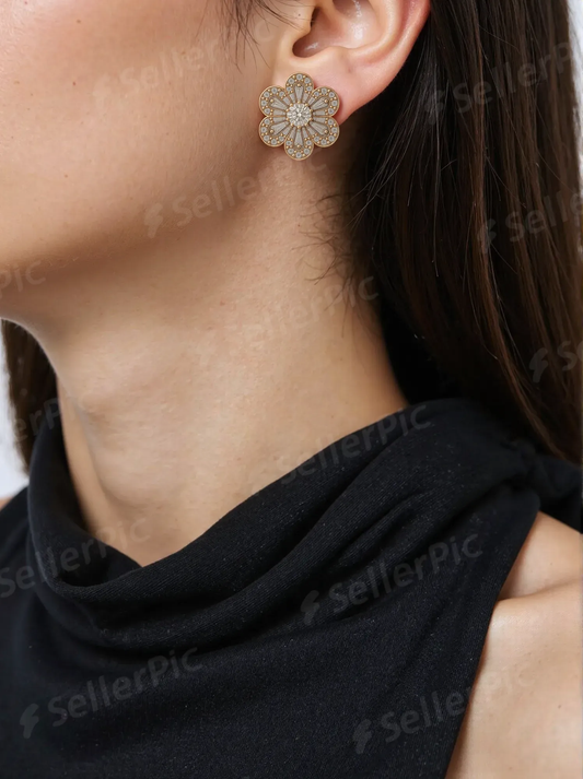 Celeste Radiance Round Stud Earrings