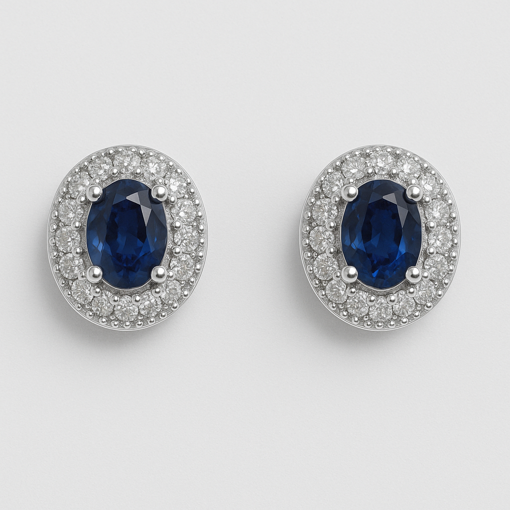 Midnight Elegance Oval Studs