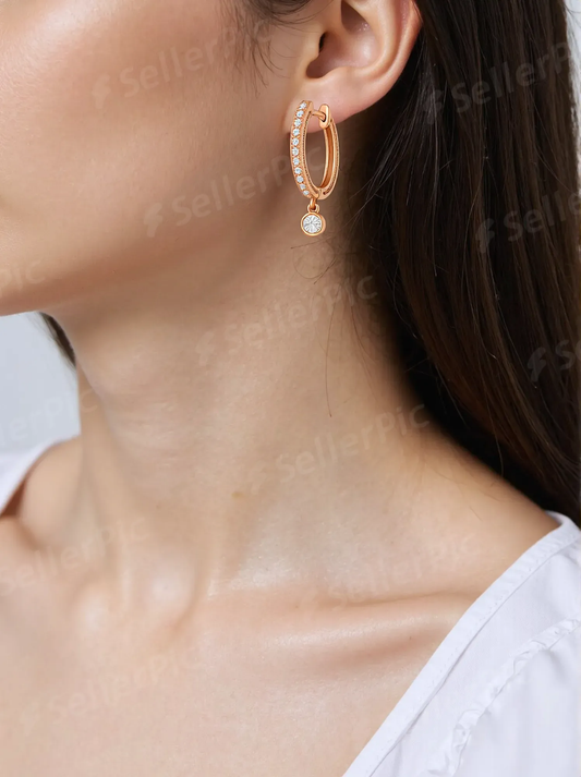 Celeste Rose Gold Huggie Hoops