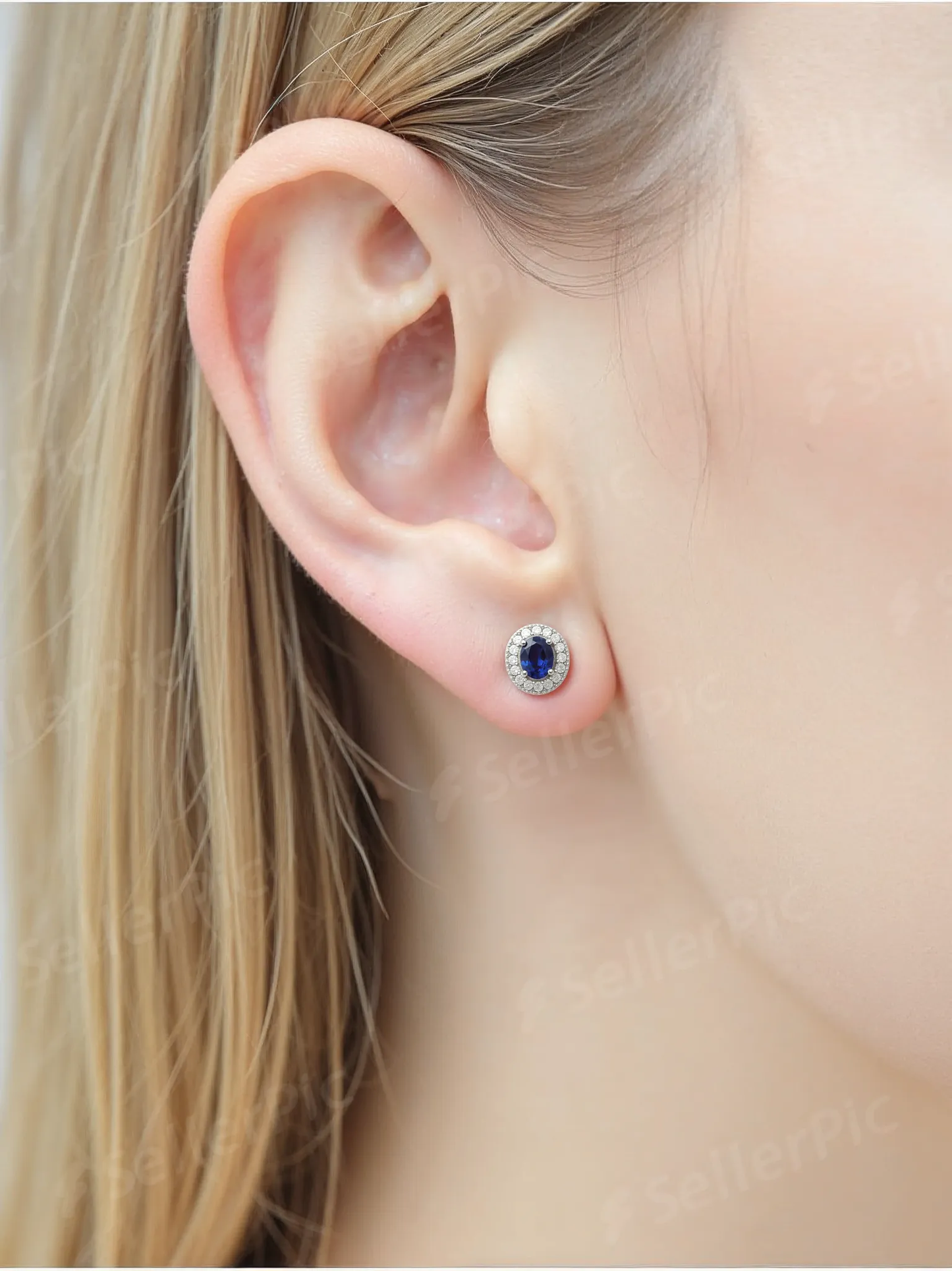 Midnight Elegance Oval Studs