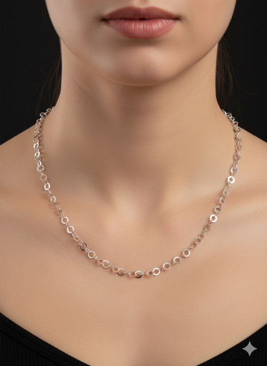 Sleek Circle Sterling Silver Necklace