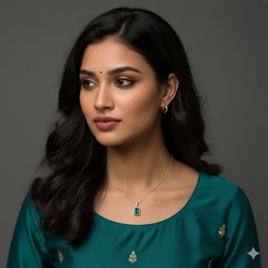 "Emerald Halo" Rose Gold Plated 925 Silver