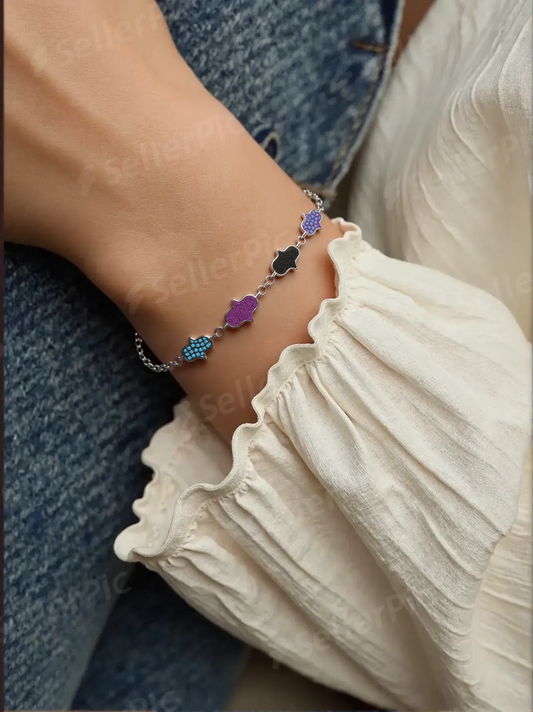 Trio Hamsa Charm Bracelet