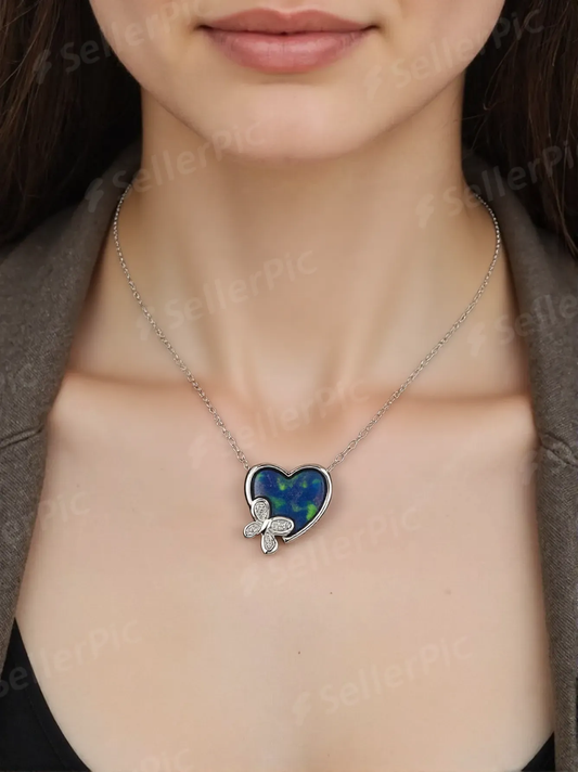 "Heartbeat of Elegance – Silver Heart Pendant Necklace