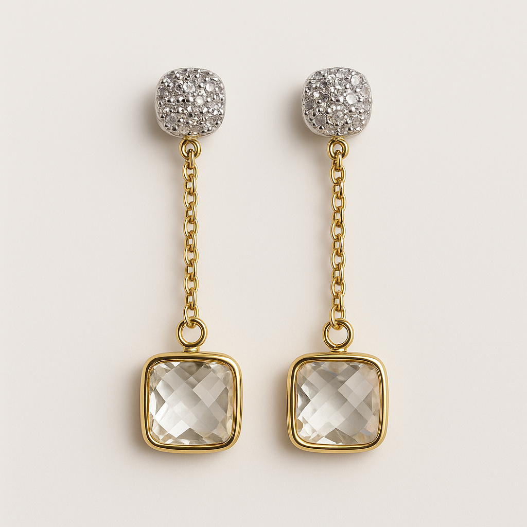 Lustre Drop Chain Earrings