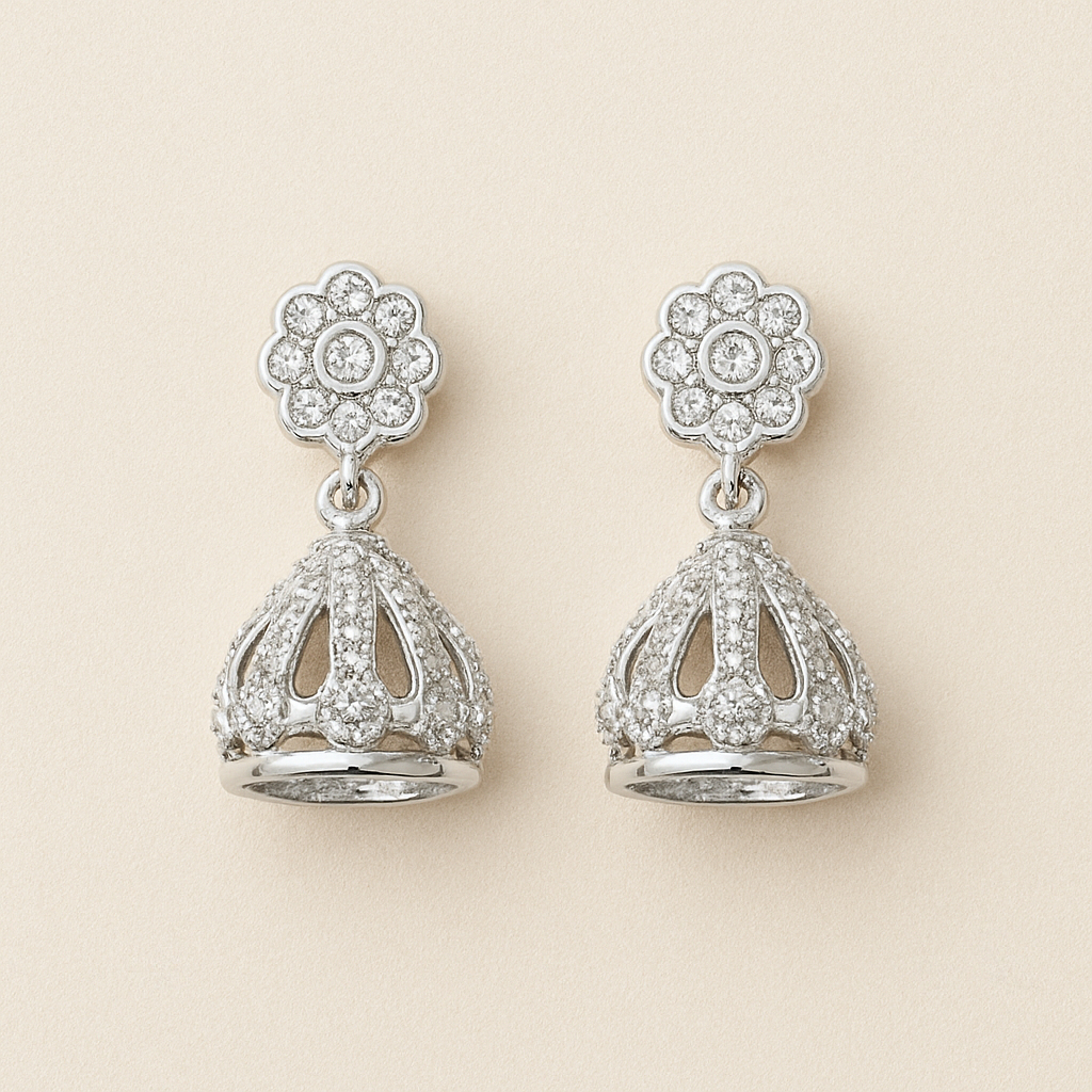 Sterling Blossom Mini Jhumki