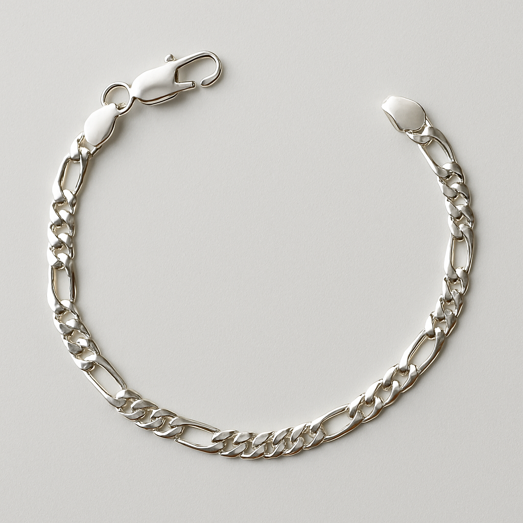 Sterling Edge Figaro Bracelet – 925 Silver