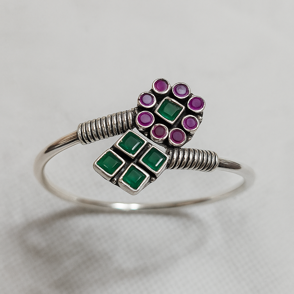 Gem Mosaic Kada – 925 Sterling Silver