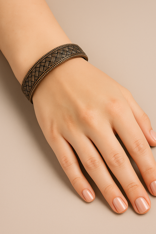 Rajput Weave Kada – Antique Sterling Silver