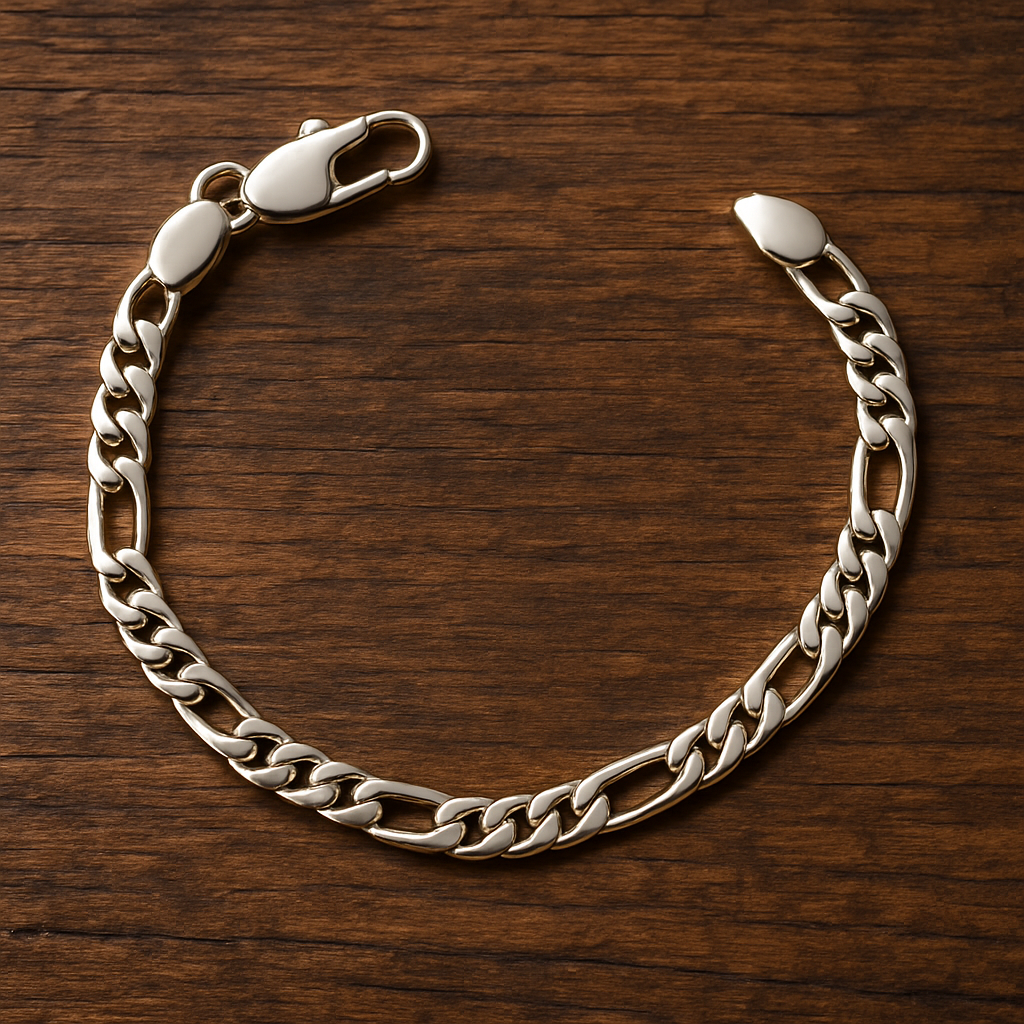 Sterling Edge Figaro Bracelet – 925 Silver