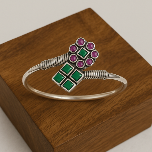 Gem Mosaic Kada – 925 Sterling Silver