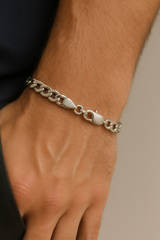 Sterling Edge Figaro Bracelet – 925 Silver