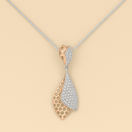 Aurelia Leaf Set – Dual Tone Grace in 925 Silver