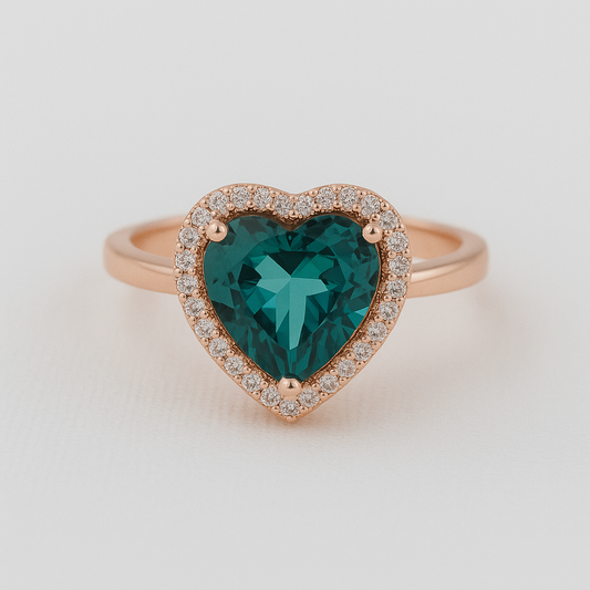 Emerald Embrace Heart Ring
