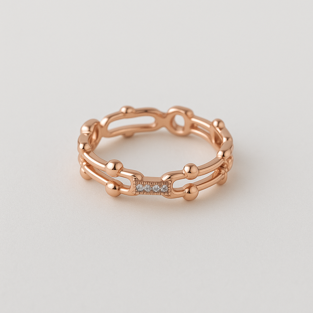Aurora Link Rose Gold Ring