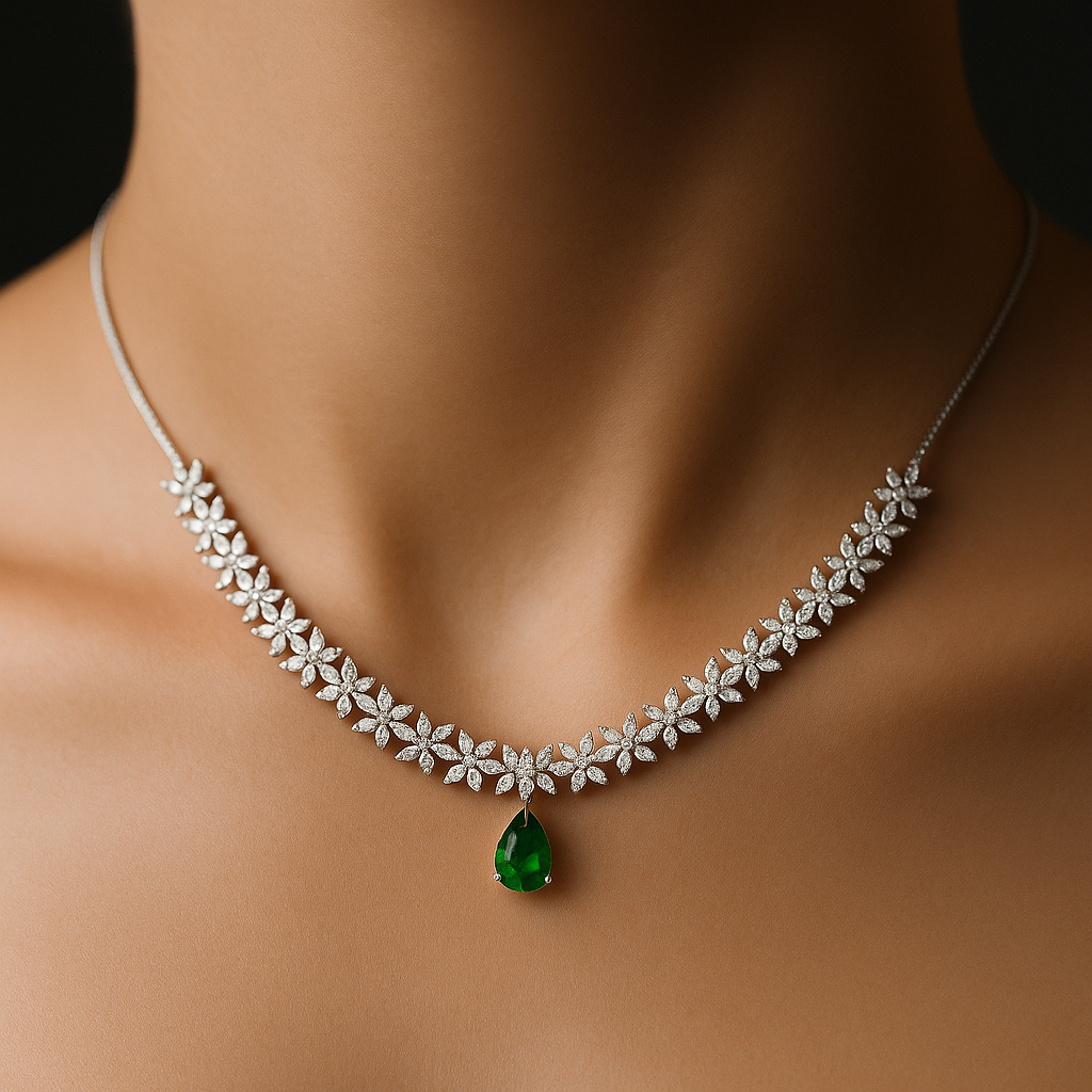 Emerald Leaf Cascade Set