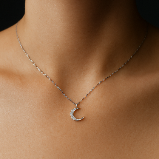 Lunar Glow Silver Necklace
