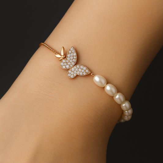 Butterfly Pearl Elegance Bracelet