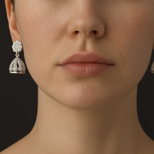 Sterling Blossom Mini Jhumki