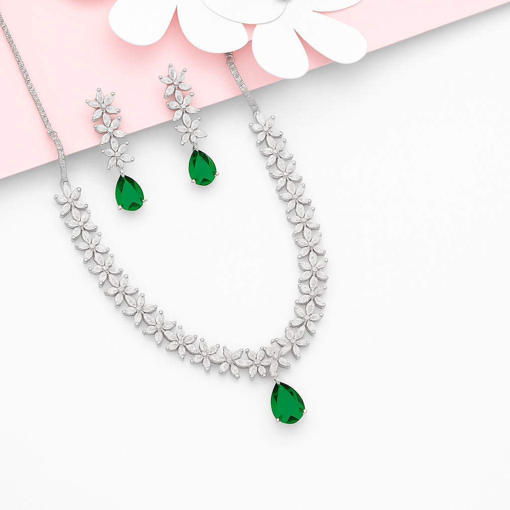Emerald Leaf Cascade Set