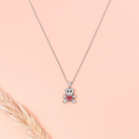 Teddy Heart Pendant – 925 Sterling Silver