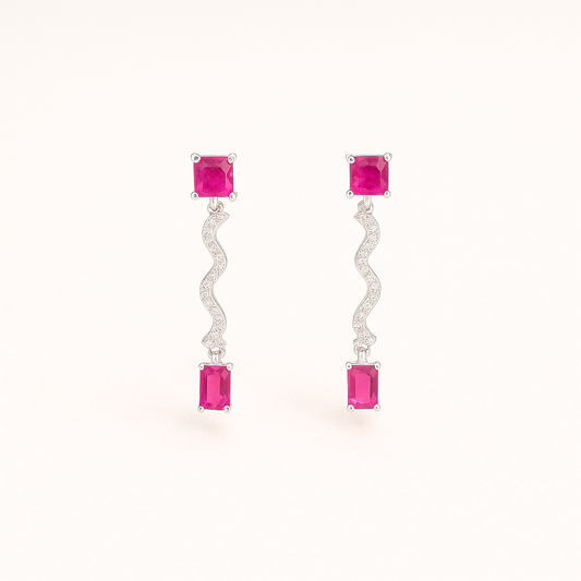 Twilight Dance Ruby Drop Earrings