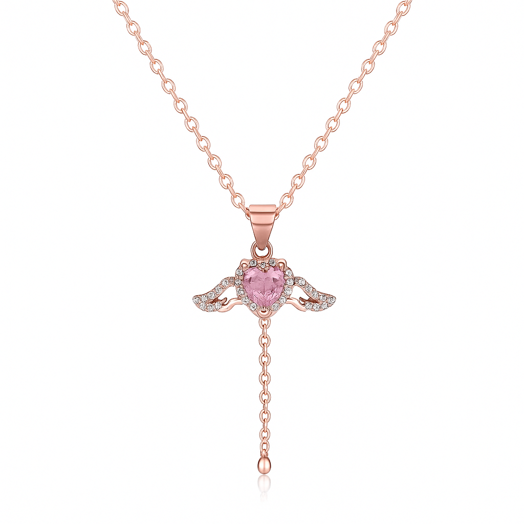 Rose Aura Heart Pendant – 925 Sterling Silver