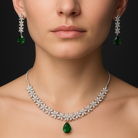 Emerald Leaf Cascade Set