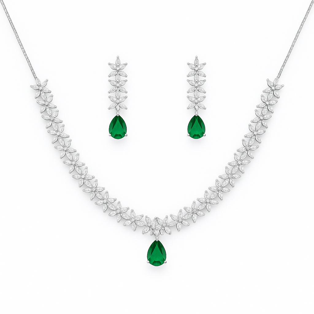 Emerald Leaf Cascade Set