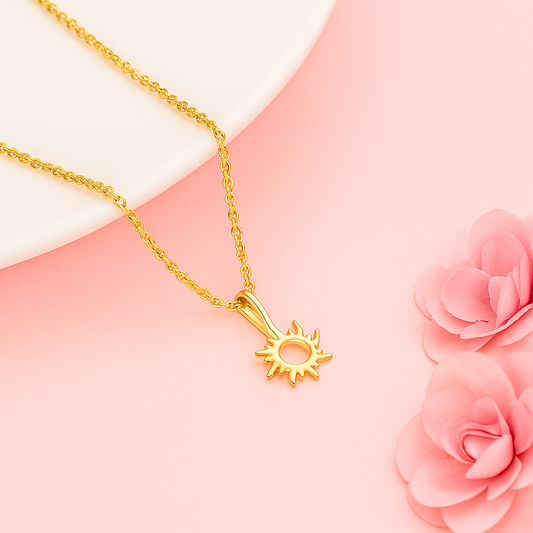 Golden Sunbeam Pendant – 925 Sterling Silver
