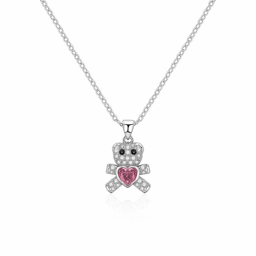 Teddy Heart Pendant – 925 Sterling Silver