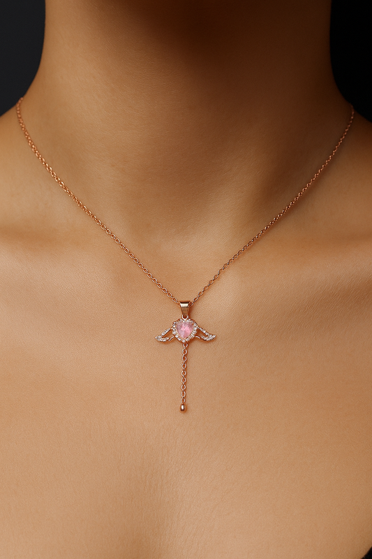 Rose Aura Heart Pendant – 925 Sterling Silver