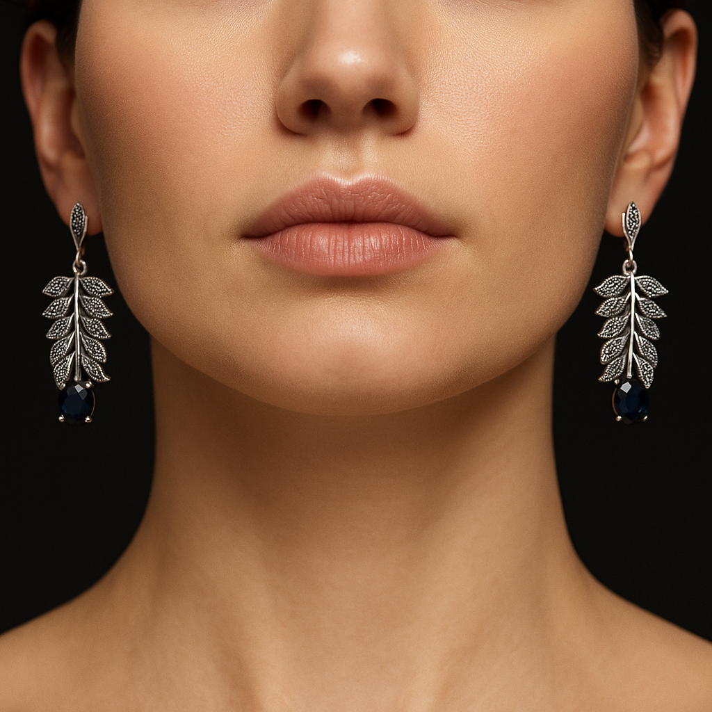 Midnight Laurel Drop Earrings