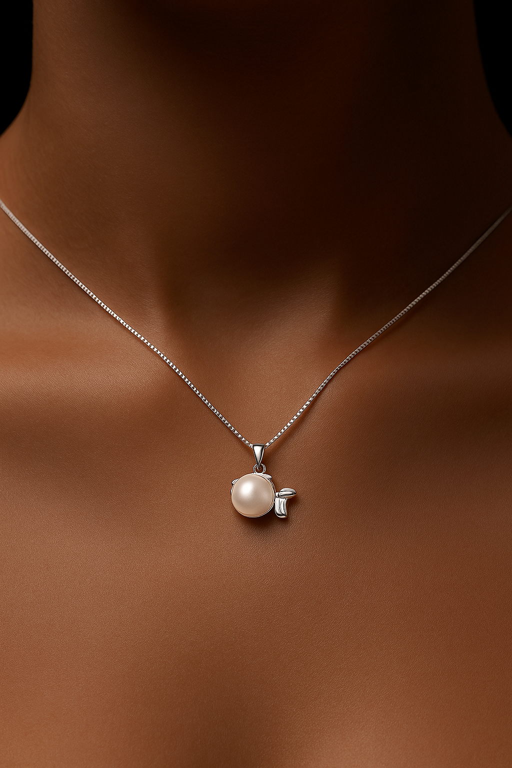 Ocean Pearl Fish Pendant – 925 Sterling Silver