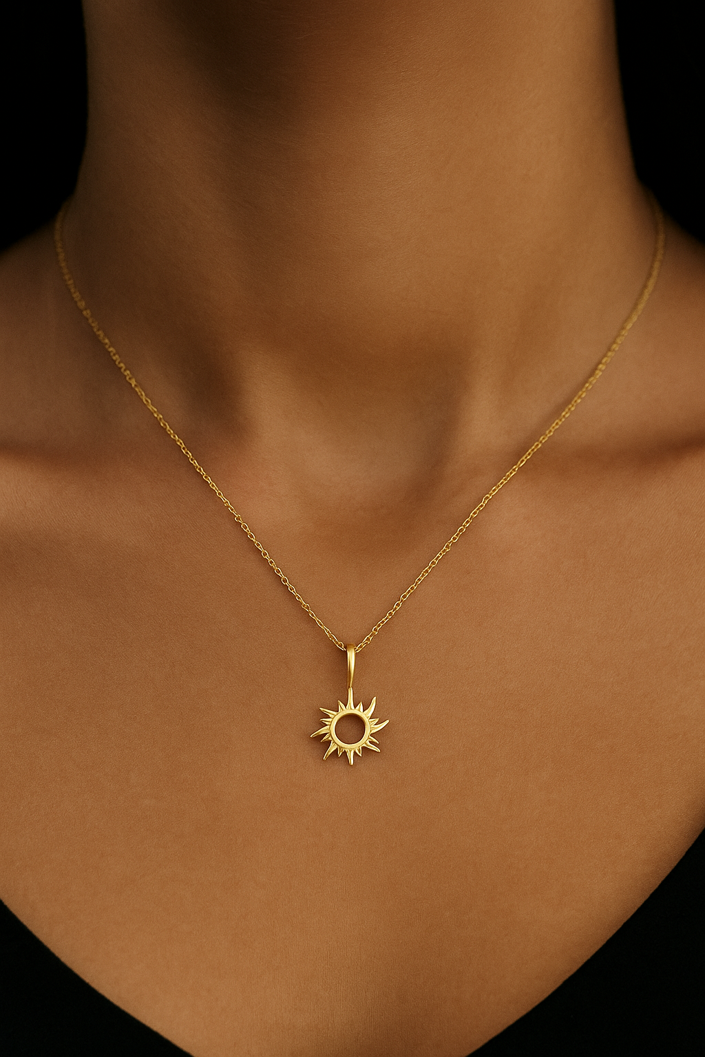 Golden Sunbeam Pendant – 925 Sterling Silver