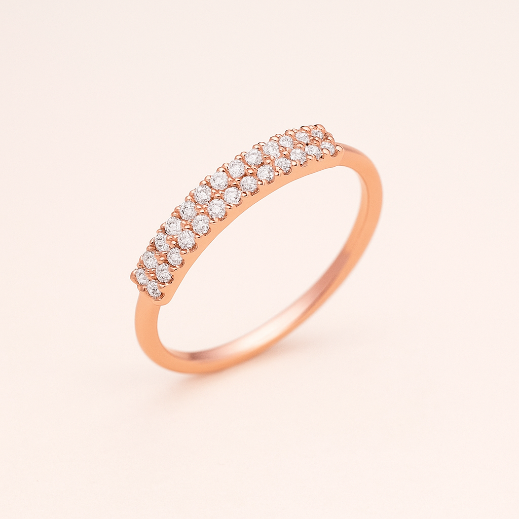 Rosé Elegance Silver Ring