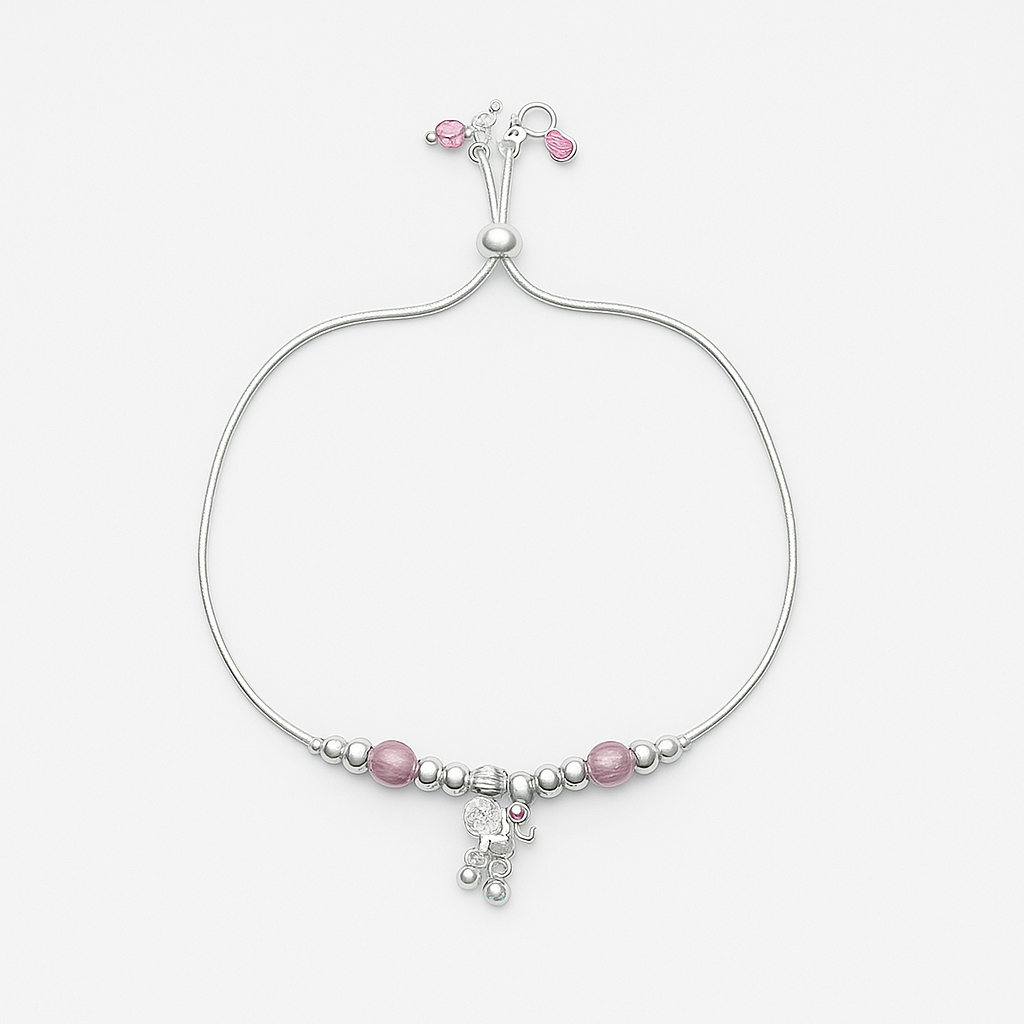 Rose Glow Silver Anklet
