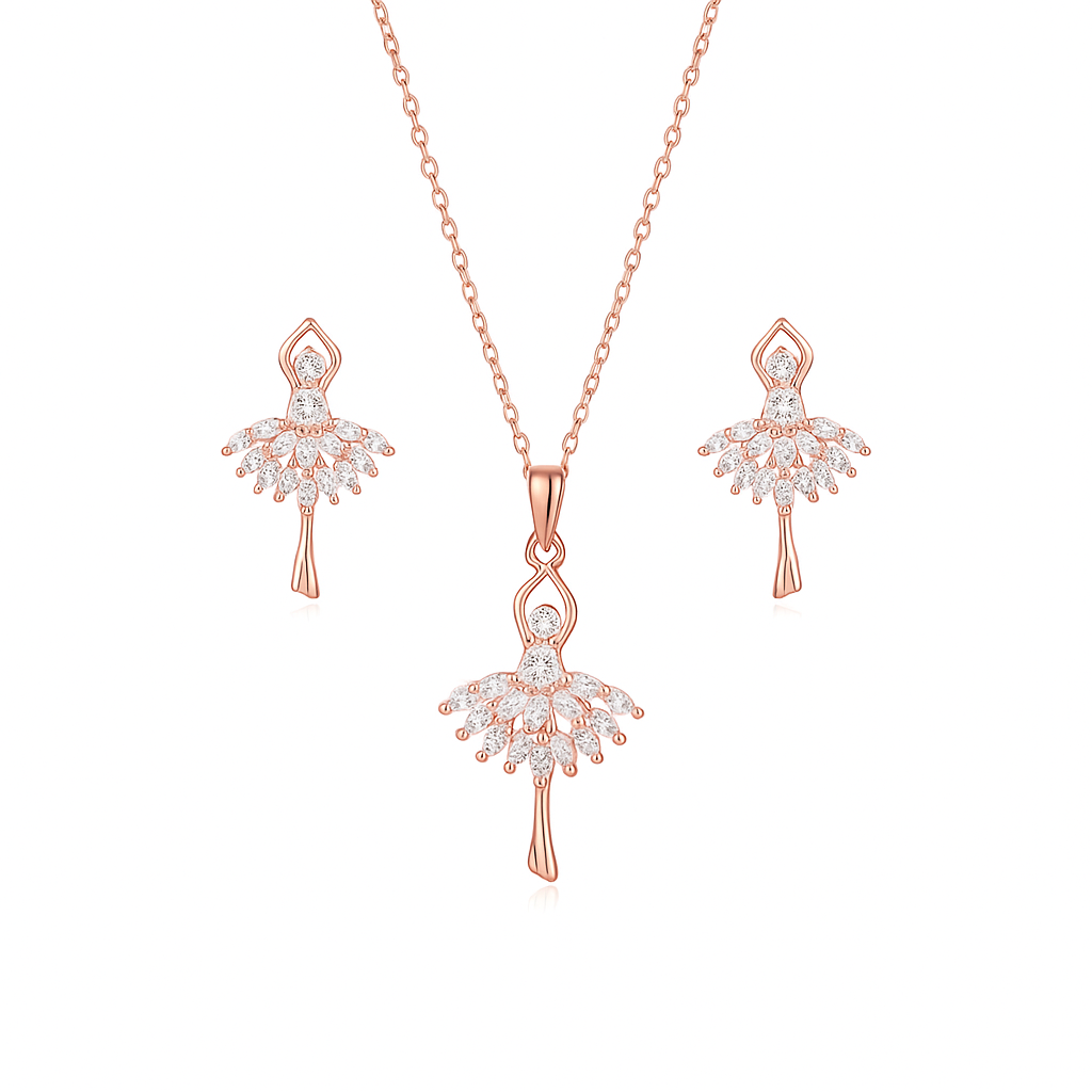 Ballet Bloom Pendant & Earring Set