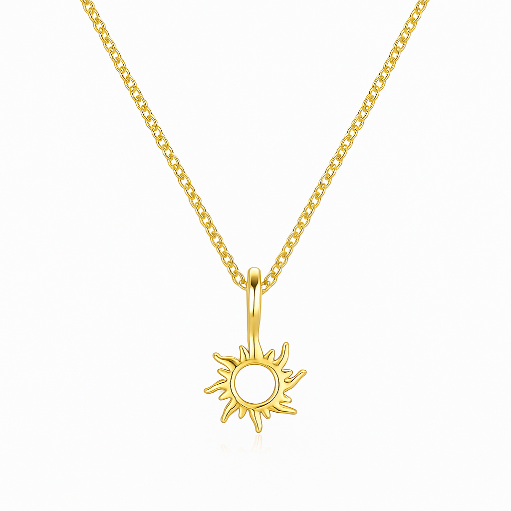 Golden Sunbeam Pendant – 925 Sterling Silver