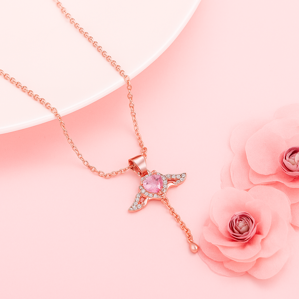 Rose Aura Heart Pendant – 925 Sterling Silver