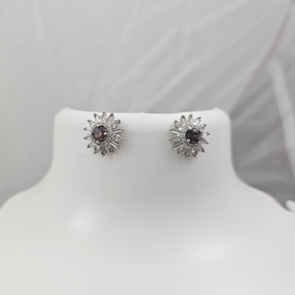 Midnight Bloom Sterling Silver Studs
