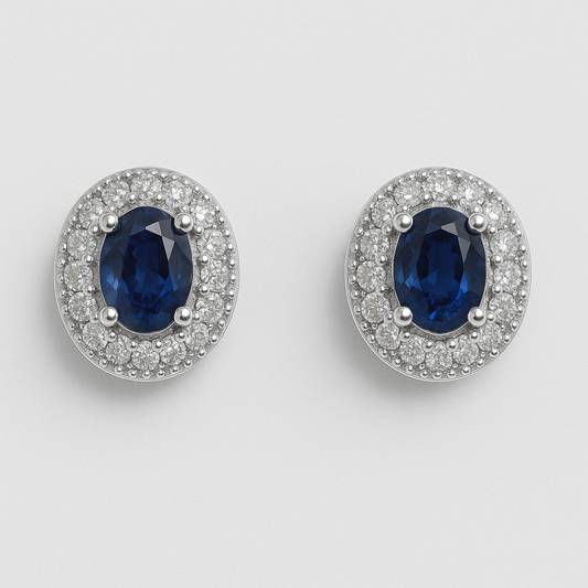 Midnight Elegance Oval Studs