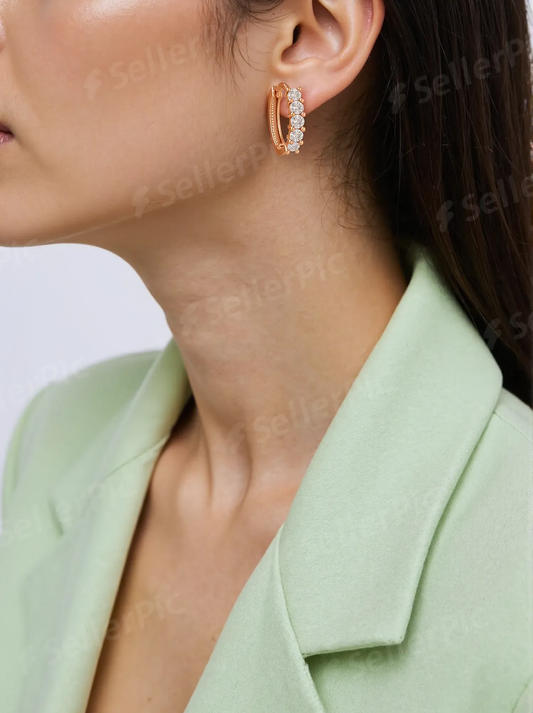 Rosé Luster Sterling Huggie Hoops