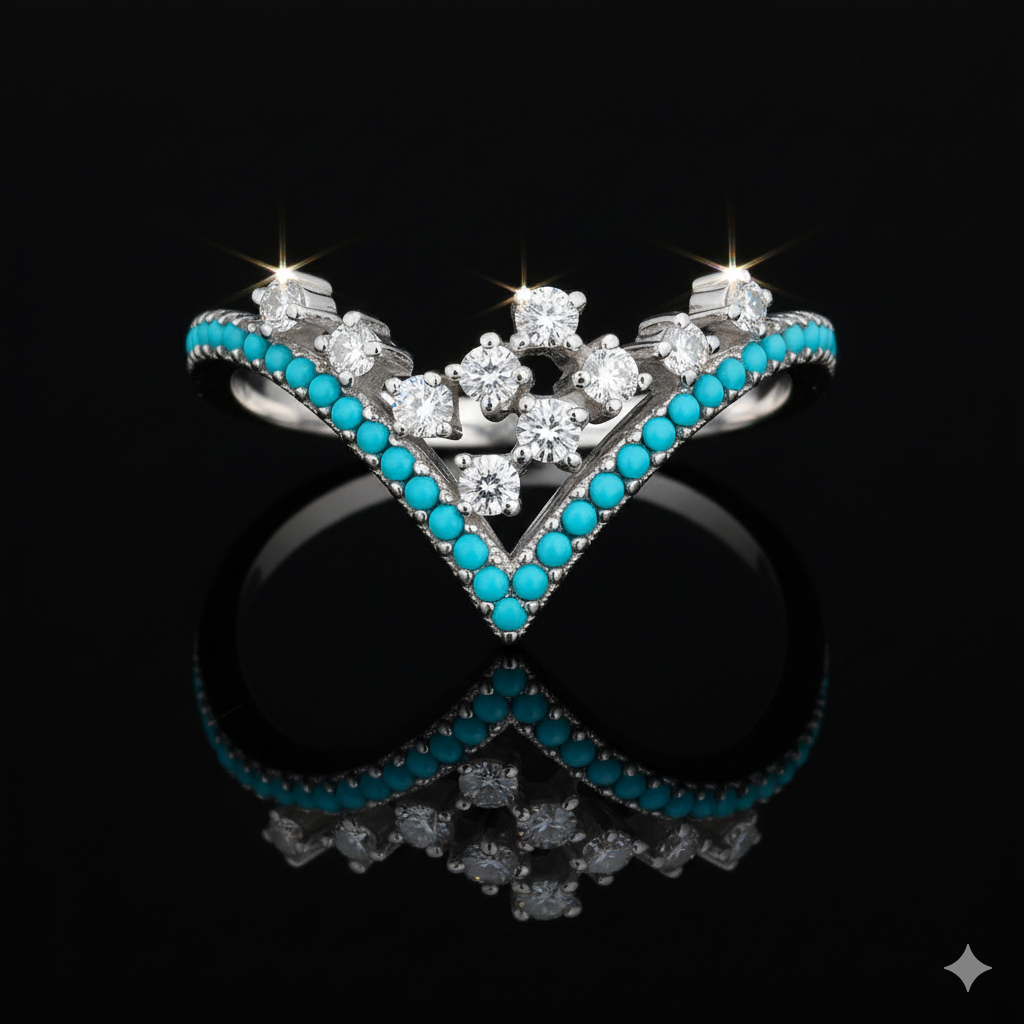 Turquoise Crown Ring