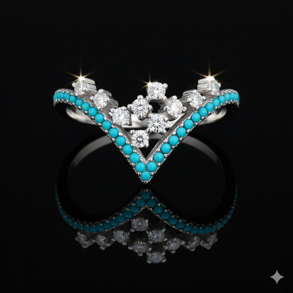 Turquoise Crown Ring
