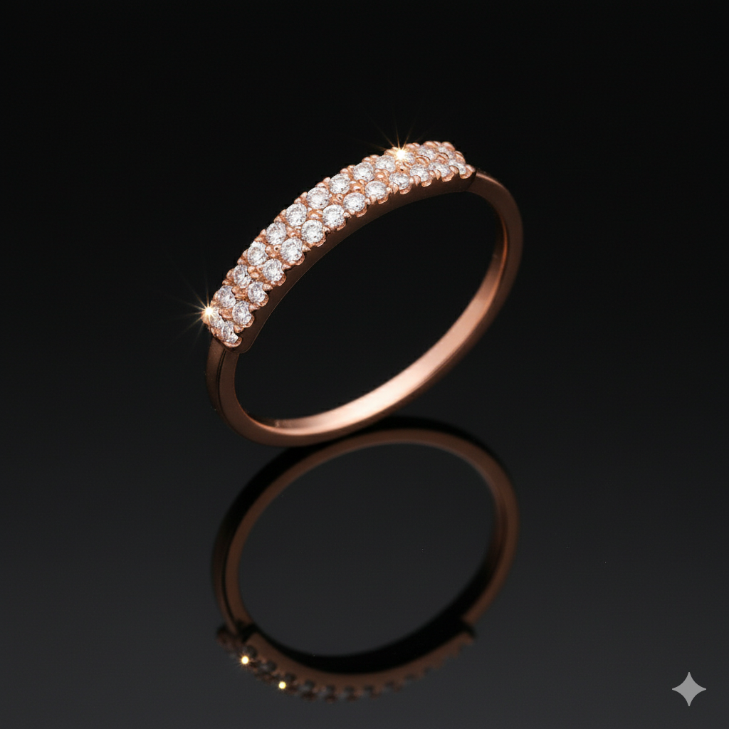 Rosé Elegance Silver Ring