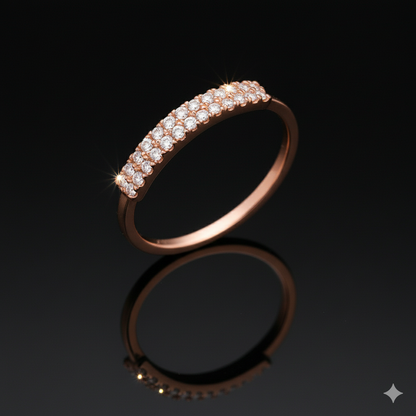 Rosé Elegance Silver Ring